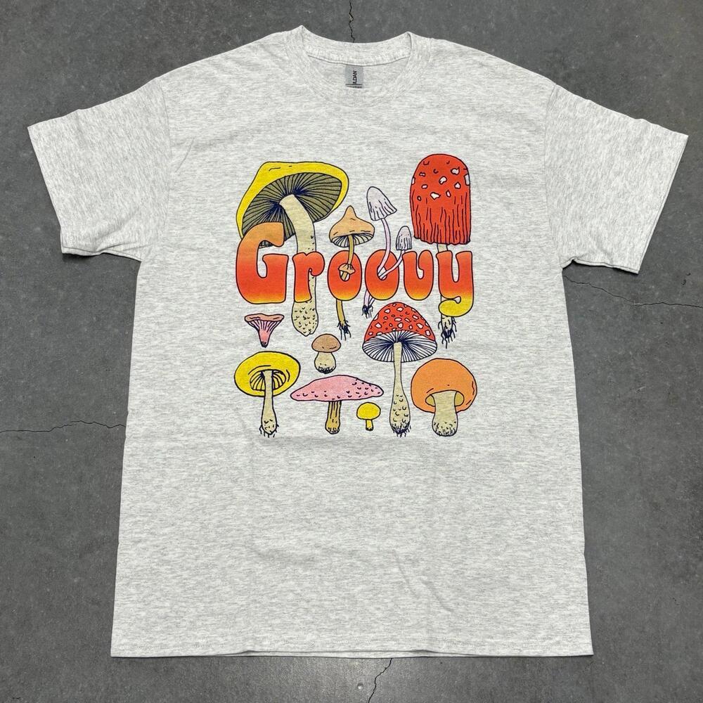 Gildan Groovy Mushrooms T Shirt